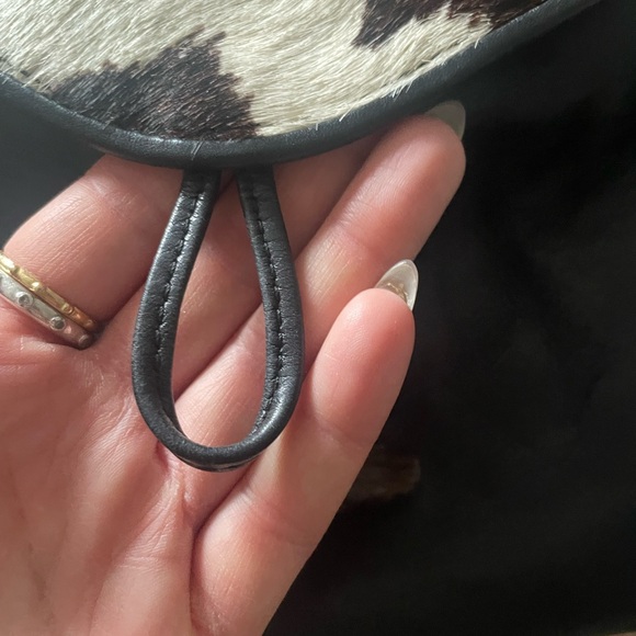 NWOT Hobbs Cowhide & Black Leather Shoulder Bag | Haircalf Flap | Boho Western - Picture 7 of 17